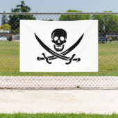 Pirate Flag Skull gekruist zwaarden Spandoek (Insitu)