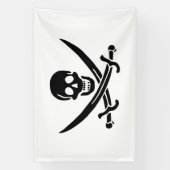 Pirate Flag Skull gekruist zwaarden Spandoek (Verticaal)