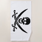 Pirate Flag Skull gekruist zwaarden Strandlaken (Voorkant)