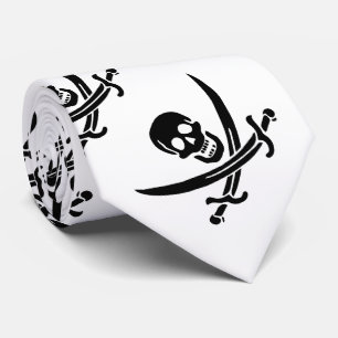 Pirate Flag Skull gekruist zwaarden Stropdas