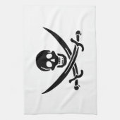 Pirate Flag Skull gekruist zwaarden Theedoek (Verticaal)