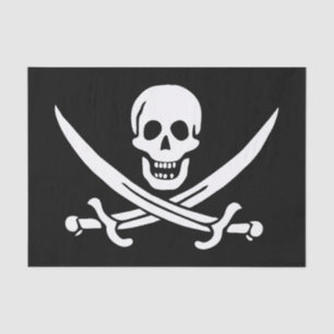 Pirate Flag Skull gekruist zwaarden Tissuepapier