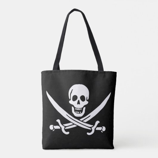 Pirate Flag Skull gekruist zwaarden Tote Bag (Achterkant)