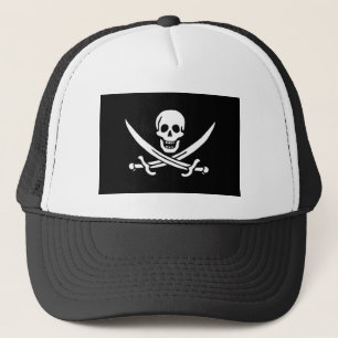 Pirate Flag Skull gekruist zwaarden Trucker Pet