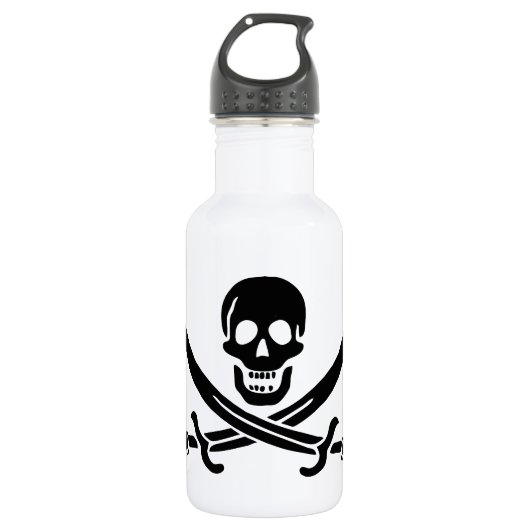 Pirate Flag Skull gekruist zwaarden Waterfles (Voorkant)