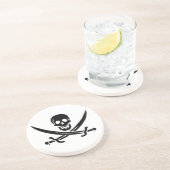 Pirate Flag Skull gekruist zwaarden Zandsteen Onderzetter (Zijkant)