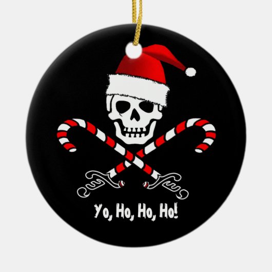 Pirate Flag Yo Ho Ho Kerstkerstversiering Keramisch Ornament (Voorkant)