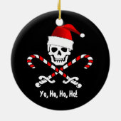 Pirate Flag Yo Ho Kerstkerstversiering Keramisch Ornament (Achterkant)