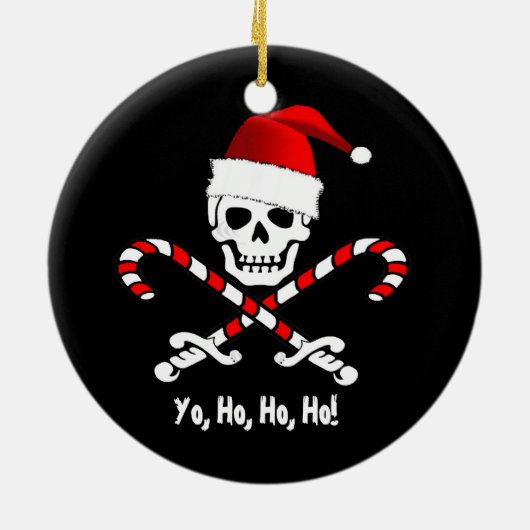 Pirate Flag Yo Ho Kerstkerstversiering Keramisch Ornament (Achterkant)