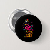Pirate Flamingo Adventure Map Jolly Roger Hallowee Ronde Button 5,7 Cm (Voorkant /achterkant)