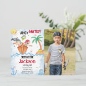 Pirate foto uitnodiging (Staand voorkant)