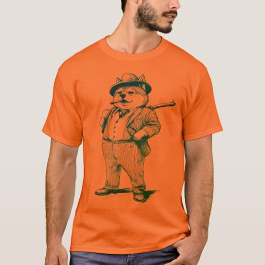 Pirate Fox artwork: handgetekende dieren T-shirt (Voorkant)