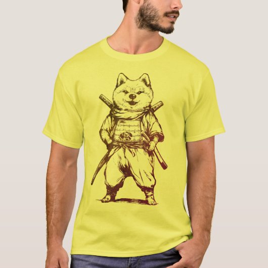 Pirate Fox Character Sword, Skull Pet en Parrot T-shirt (Voorkant)