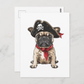Pirate Franse Bulldog Skull Crossbones Briefkaart (Voorkant / Achterkant)