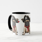 Pirate Franse Bulldog Skull Crossbones Mok (Voorkant links)