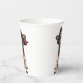 Pirate Franse Bulldog Skull Crossbones Papieren Bekers (Links)