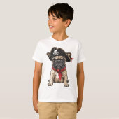 Pirate Franse Bulldog Skull Crossbones T-shirt (Voorkant volledig)