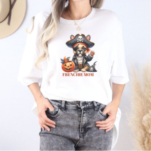 Pirate French Bulldog Halloween Frenchie Mom Tri-Blend Shirt