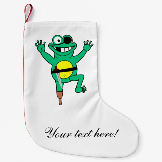 Pirate frog cartoon kleine kerstsok (Voorkant)