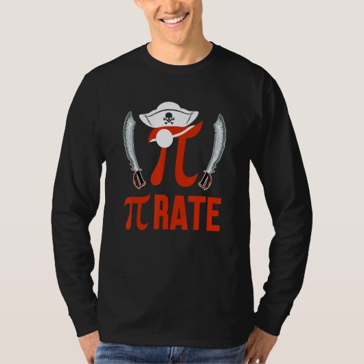 Pirate Funny Pi Symbol Math Lover Matching Teacher T-shirt (Voorkant)