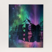 Pirate Galleon onder de spookachtige sterren Legpuzzel (Verticaal)