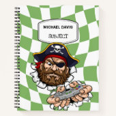 Pirate gamer met videospelcontroller notitieboek (Voorkant)