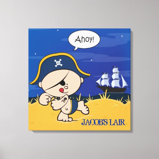 Pirate gepersonaliseerde jongens kamer Canvas kuns Afdruk (Voorkant)