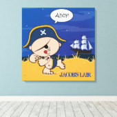 Pirate gepersonaliseerde jongens kamer Canvas kuns Afdruk (Insitu (Houten vloer))
