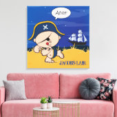 Pirate gepersonaliseerde jongens kamer Canvas kuns Afdruk (Insitu (Woonkamer))