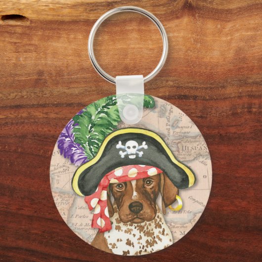 Pirate German Shorthaired Pointer Sleutelhanger (Voorkant)