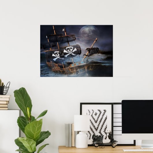 PIRATE GHOST-SCHIP VAN poster OP ROCKS (Thuiskantoor)