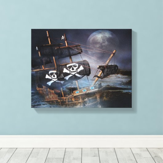 PIRATE GHOST SHIP CANVAS AFDRUK (Insitu (Houten vloer))