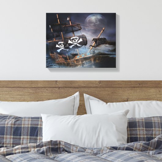 PIRATE GHOST SHIP CANVAS AFDRUK (Insitu (Slaapkamer))
