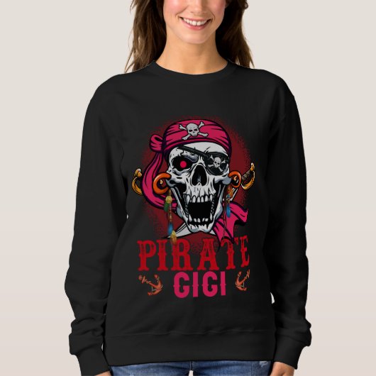 Pirate Gigi Halloween Skull Pirate Kostuum Familie Trui (Voorkant)