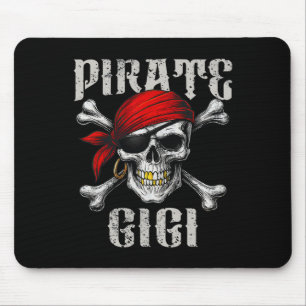 Pirate Gigi Jolly Roger Vlag en schedelbotten Muismat