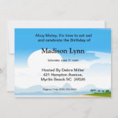 Pirate girl Birthday Invitations Kaart (Achterkant)