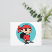 Pirate Girl Briefkaart (Staand voorkant)
