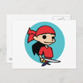 Pirate Girl Briefkaart (Voorkant / Achterkant)