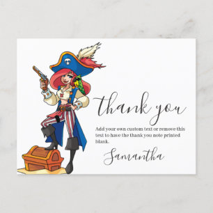 Pirate Girl Dank je Briefkaart