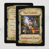 Pirate Girl Halloween Party Card Uitnodiging (Voorkant / Achterkant)