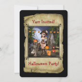 Pirate Girl Halloween Party Card Uitnodiging (Voorkant)