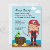 Pirate Girl Invitation Kaart (Voorkant)