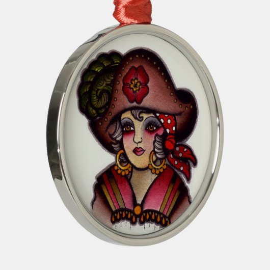 Pirate girl metalen ornament (Rechts)