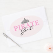 Pirate Girl. Ovale Sticker (Envelop)
