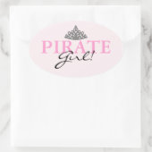 Pirate Girl. Ovale Sticker (Tas)