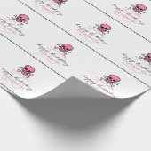 Pirate Girl Pink Skull op maat 16e verjaardag Cadeaupapier (Hoek)