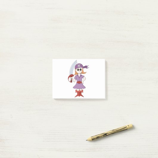 Pirate Girl Post-it® Notes (Op bureau)