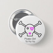 Pirate Girl Ronde Button 5,7 Cm (Voorkant /achterkant)