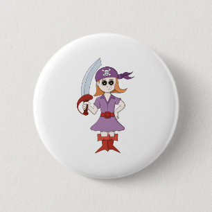 Pirate Girl Ronde Button 5,7 Cm