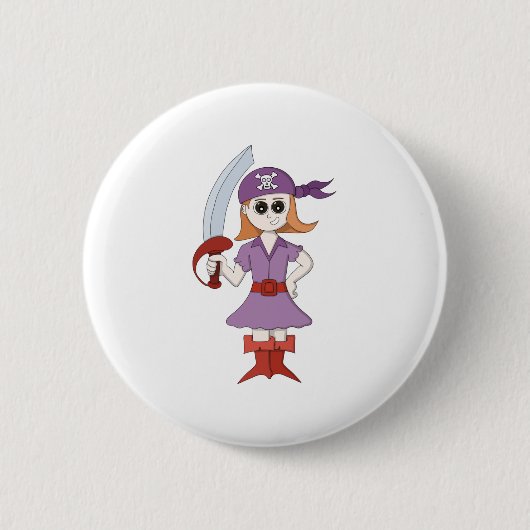 Pirate Girl Ronde Button 5,7 Cm (Voorkant)